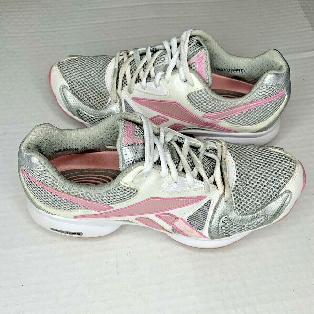 Reebok Sz 9 Easy Tone Women's Pink Sneakers White